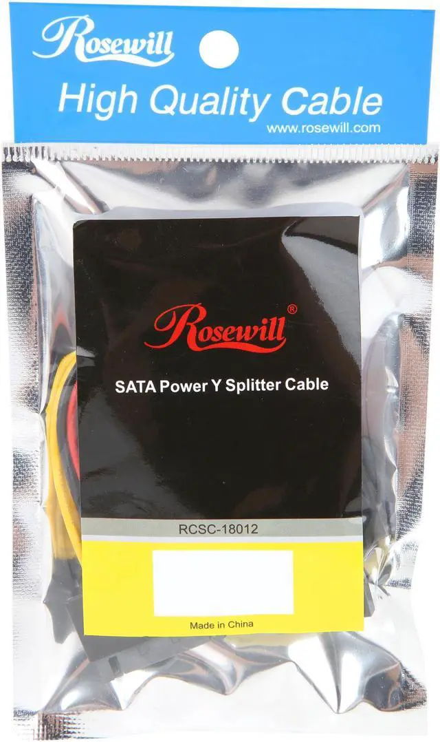 Alt view image 3 of 3 - Rosewill RCSC-18012 6 in. SATA Power Y Splitter Cables Male to Female