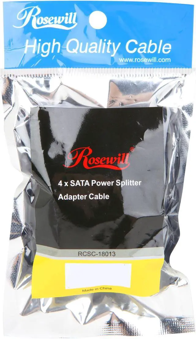 Alt view image 2 of 2 - Rosewill RCSC-18013 1.31 ft. 4 x SATA Power Splitter Adapter Cable Male to Female