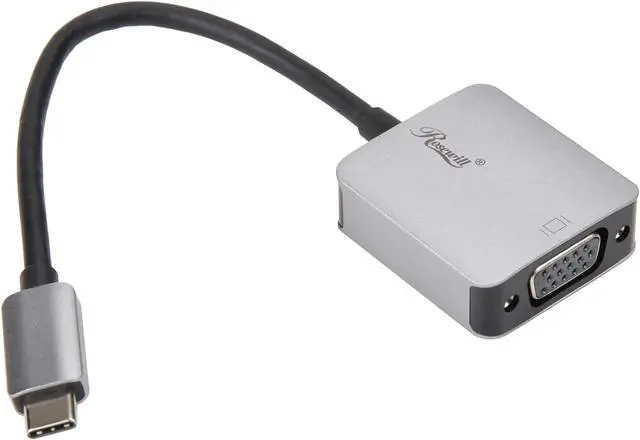 Alt view image 2 of 3 - Rosewill Type C to VGA Adapter [Thunderbolt 3] Compatible for MacBook Pro, MacBook, iPad Pro/MacBook Air 2018, Dell XPS 13/15, Surface Book 2 and More