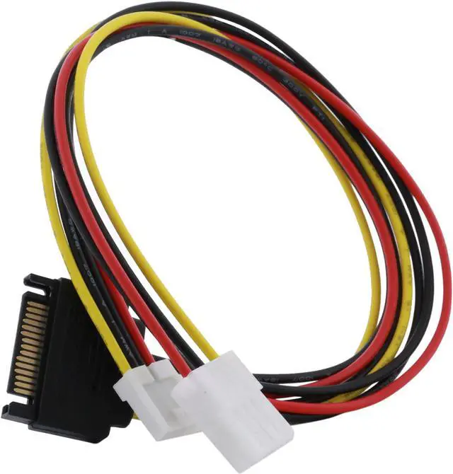 Main image of Rosewill SC-PWC-MOL-12-SATA 12" SATA 15-pin Power Male to Molex 4-pin LP4 & Floppy Drive 4-pin SP4 Female Adapter Converter Y Cable