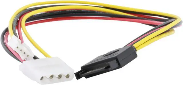 Alt view image 2 of 2 - Rosewill SC-PWC-MOL-12-SATA 12" SATA 15-pin Power Male to Molex 4-pin LP4 & Floppy Drive 4-pin SP4 Female Adapter Converter Y Cable