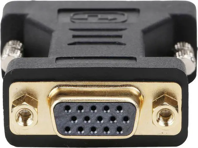Alt view image 3 of 5 - Rosewill EA-AD-DVI2VGA-MF Black Color Dual Link DVI-I(24+5) Male to VGA Female Analog Video Adapter,Gold Plated,M-F