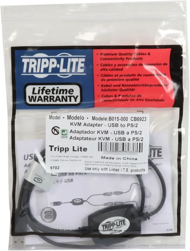 Alt view image 4 of 4 - Tripp Lite USB to PS/2 Adapter - Keyboard and Mouse (B015-000)