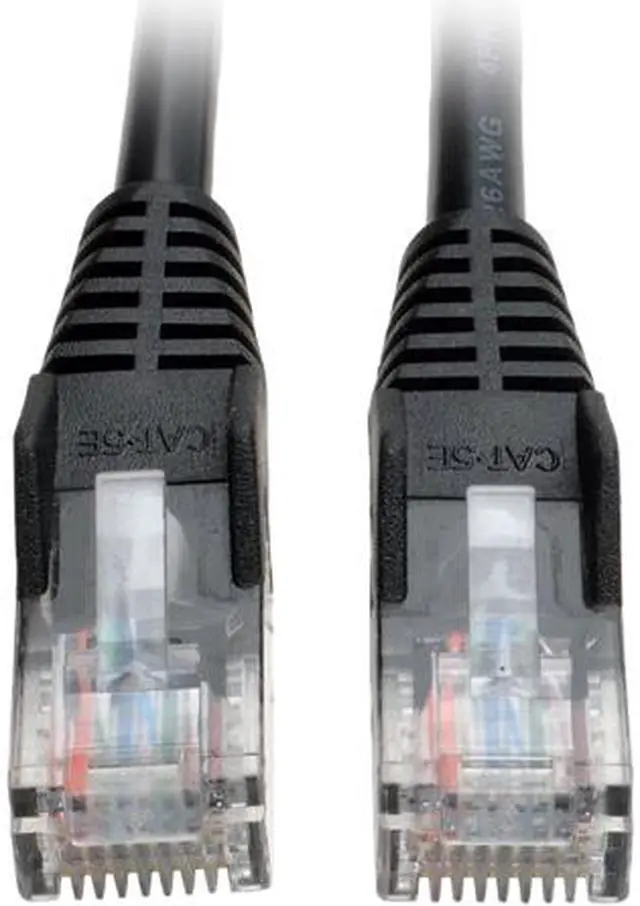 Main image of Tripp Lite N001-003-BK Cat5e 350MHz Snagless Molded Patch Network Cable (RJ45 M/M) - Black, 3-ft.