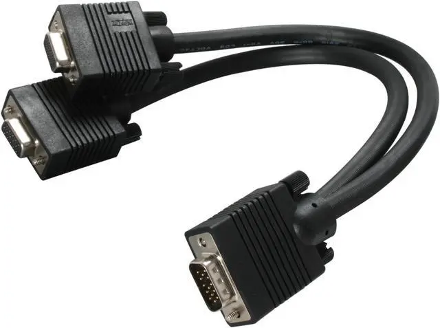 Alt view image 2 of 3 - Tripp Lite P516-001 1 ft. VGA / XVGA Splitter Cable HD15M to 2 x HD15F
