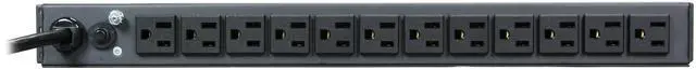 Alt view image 3 of 4 - Tripp Lite Metered PDU, 15A, 13 Outlets (5-15R), 120 V, 5-15P, 100-127 V Input, 15 ft. Cord, 1U Rack-Mount Power (PDUMH15)