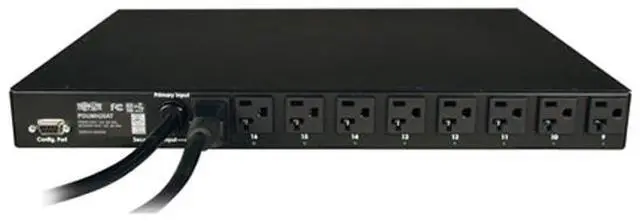 Alt view image 5 of 5 - Tripp Lite Metered PDU with ATS, 1.9 kW Single-Phase 120V (16 x 5-15/20R), 2 x L5-20P / 5-20P adapters, 2 x 12 Feet Cords, 1U Rack-Mount, TAA (PDUMH20AT)