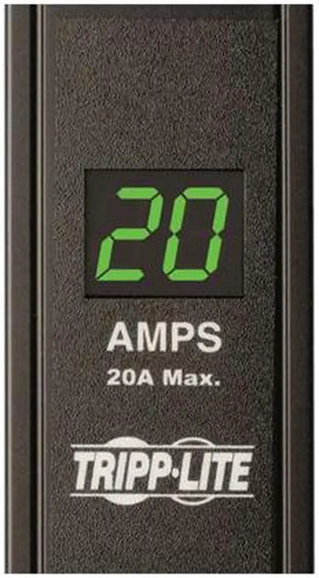 Alt view image 2 of 3 - Tripp Lite Metered PDU, 20A, 28 Outlets (5-15/20R), 120 V, L5-20P/5-20P Adapter, 15 ft. Cord, 0U Vertical Rack-Mount Power (PDUMV20)