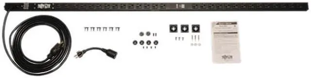 Alt view image 3 of 3 - Tripp Lite Metered PDU, 20A, 28 Outlets (5-15/20R), 120 V, L5-20P/5-20P Adapter, 15 ft. Cord, 0U Vertical Rack-Mount Power (PDUMV20)