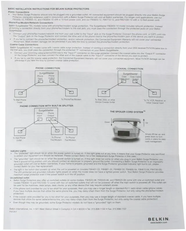 Alt view image 5 of 6 - BELKIN F9H710-06 6.0 Feet 7 Outlets 1045 Joules SurgeMaster Home Series
