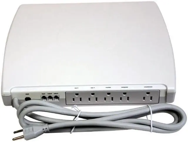 Alt view image 2 of 3 - BELKIN F9H520-06 6 ft 5 Outlets 1.2 kJ Under Monitor Power Center Home Series