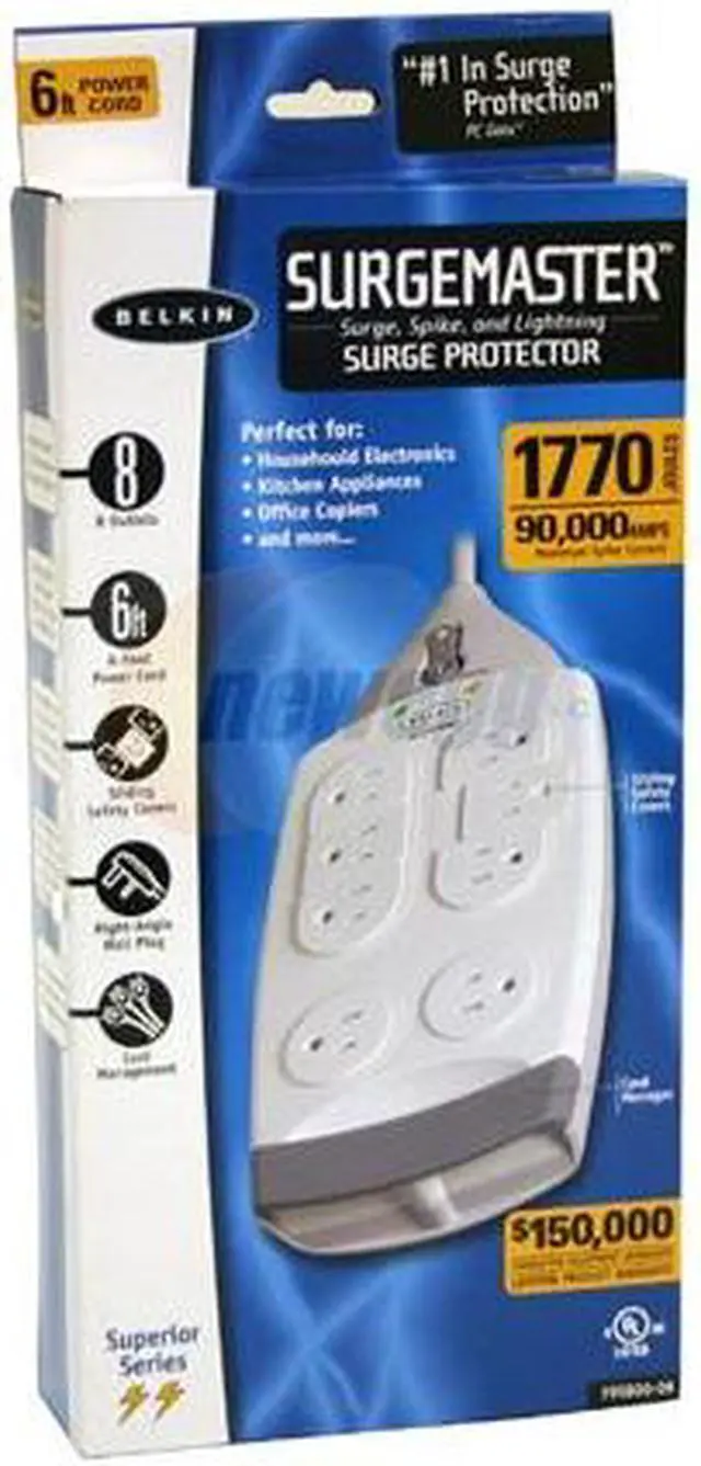 Alt view image 2 of 2 - BELKIN F9S800-06 6 feet 8 Outlets 1770 Joules SurgeMaster Superior Series
