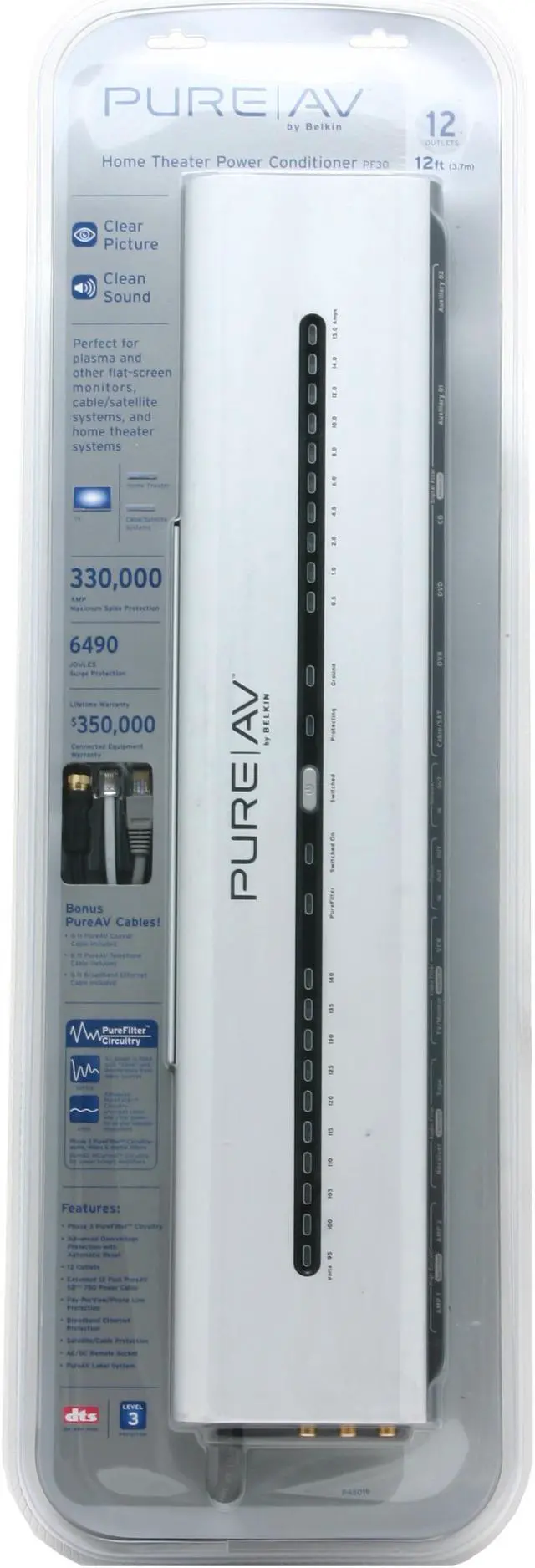 Alt view image 3 of 3 - Belkin Pure AV AP11000-10 Home Theater Power Conditioner PF30L