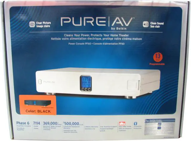 Alt view image 11 of 11 - BELKIN PURE AV AP41300-12 Home Theater Power Console PF60 w/ Phase 6 PureFilter Circuitry