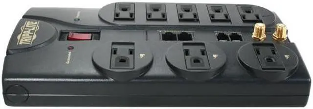 Alt view image 3 of 11 - Tripp Lite TLP810NET 8 Outlets 3240 Joules 10' Cord with Tel/DSL/Coax Protect It! Surge Suppressor