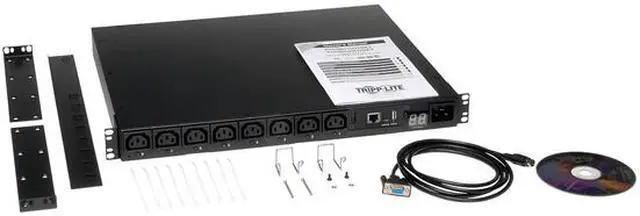 Alt view image 4 of 4 - Tripp Lite 2.3-2.9kW Single-Phase Switched PDU with LX Platform network interface, 200-240V (8 C13), C14, 200-240V Input, 6.5ft Cord, 1U Rack-Mount, TAA (PDUMH15HVNET)