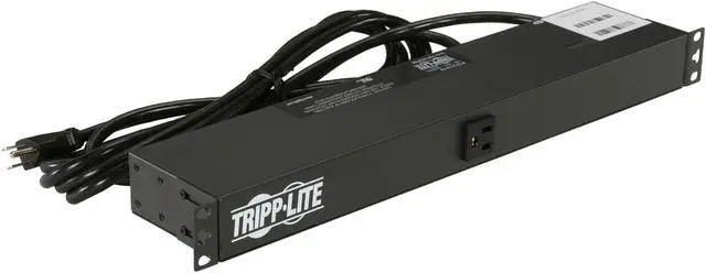 Alt view image 2 of 4 - Tripp Lite Basic PDU, 15A, 13 Outlets (5-15R), 120 V, 5-15P Input, 15 ft. Cord, 1U Rack-Mount Power (PDU1215)