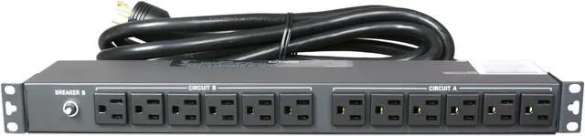 Alt view image 2 of 5 - Tripp Lite Basic PDU, 30A, 24 Outlets (5-15R), 120 V, L5-30P Input, 15 ft. Cord, 1U Rack-Mount Power (PDU2430)