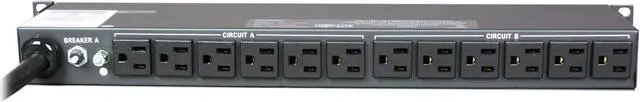 Alt view image 4 of 5 - Tripp Lite Basic PDU, 30A, 24 Outlets (5-15R), 120 V, L5-30P Input, 15 ft. Cord, 1U Rack-Mount Power (PDU2430)