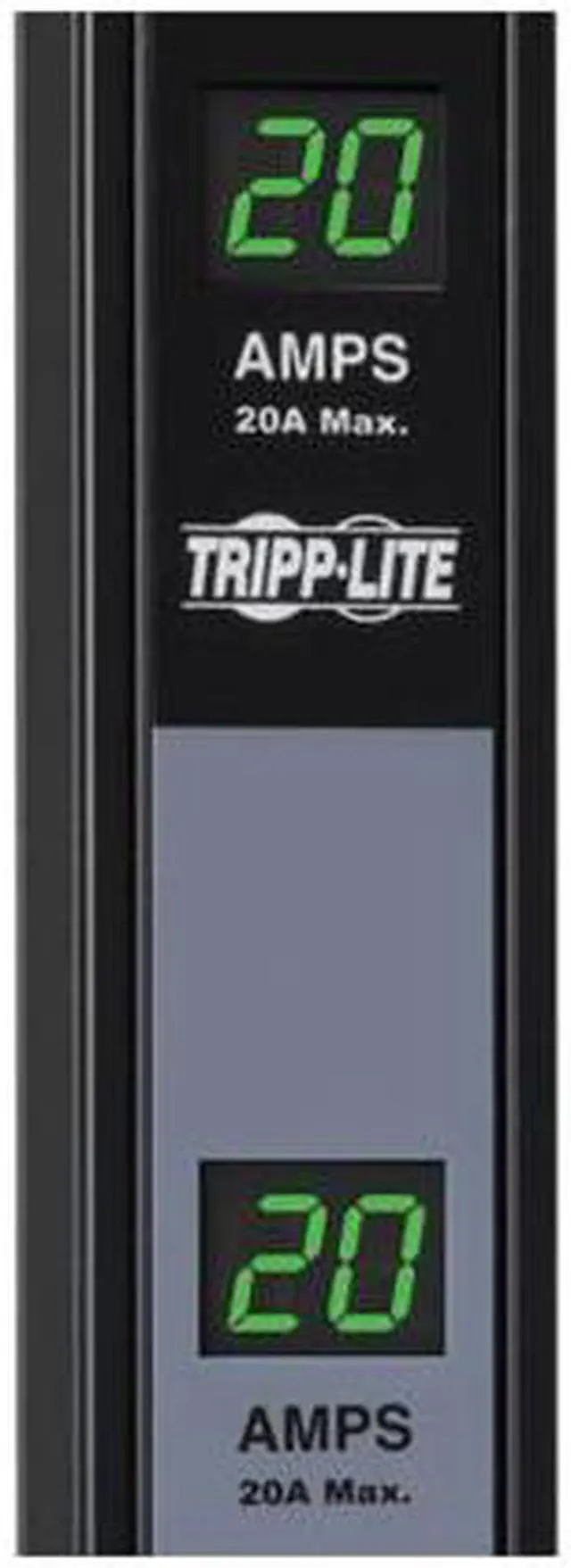 Alt view image 2 of 3 - Tripp Lite Metered PDU, 20A Dual Circuit, 32 Outlets (5-15/20R), 120 V, L5-20P/5-20P, 10 ft. Cord, 0U Vertical Rack-Mount Power (PDUMV40)