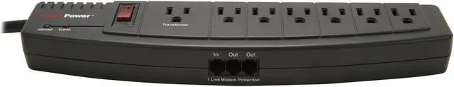 Alt view image 2 of 5 - CyberPower 750 6' 7 Outlets 1250 Joules Power Surge Protector