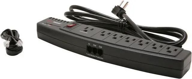 Alt view image 5 of 5 - CyberPower 750 6' 7 Outlets 1250 Joules Power Surge Protector