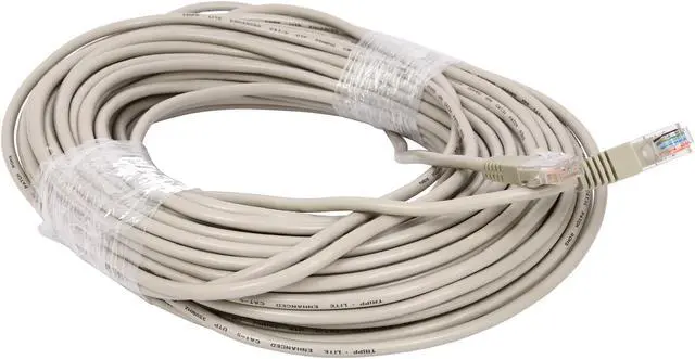 Alt view image 2 of 3 - TRIPP LITE N002-100-GY 100 ft. Cat 5E Gray 350MHz Molded Patch Cable