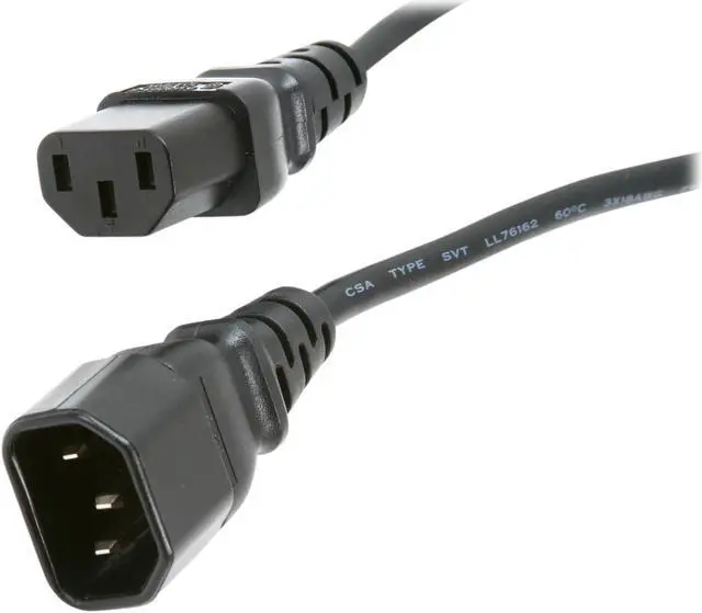Alt view image 2 of 3 - Tripp Lite Model P004-006 6 ft. AC Power Extension Cord, IEC-320-C14 to IEC-320-C13