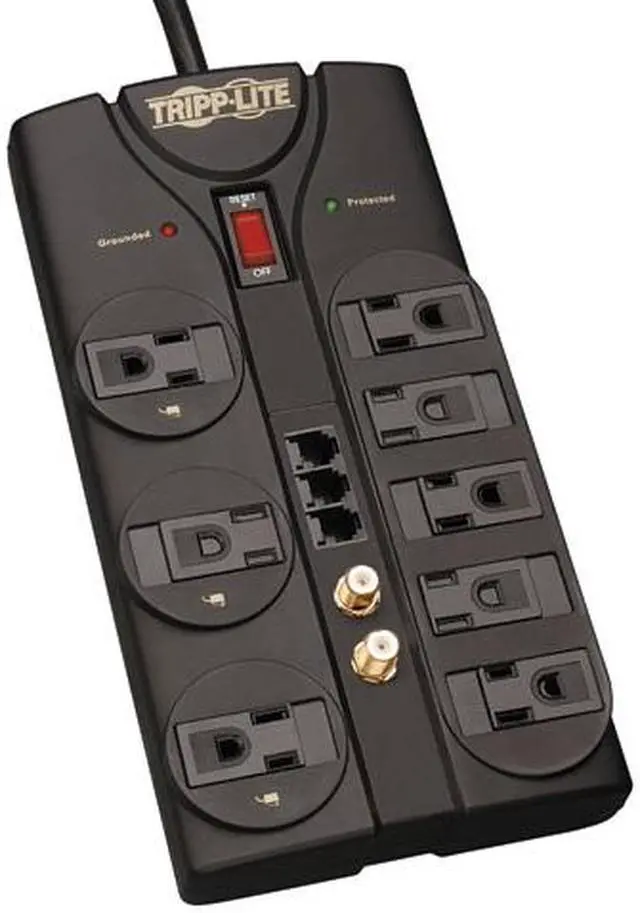 Main image of Tripp Lite TLP808TELTV 8 Outlets 2160 Joules 8' Cord with tel/DSL & Coax Protect It! Surge Suppressor