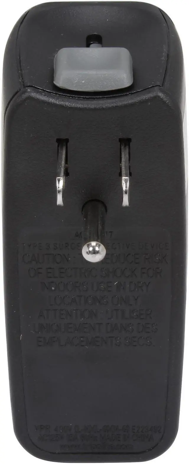 Alt view image 3 of 8 - TRIPP LITE TRAVELER100BT 6 ft phone cable 2 Outlets 1050 joule Direct Plug-in Surge Suppressor