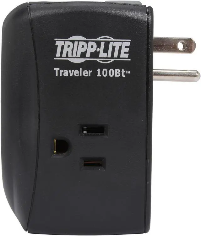 Alt view image 6 of 8 - TRIPP LITE TRAVELER100BT 6 ft phone cable 2 Outlets 1050 joule Direct Plug-in Surge Suppressor