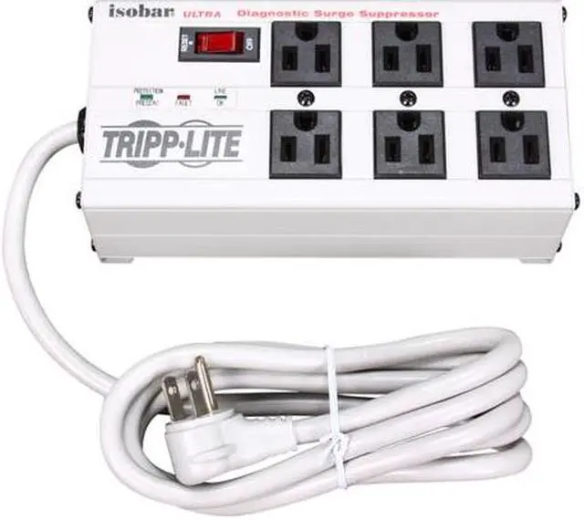 Alt view image 2 of 5 - Tripp Lite ISOBAR6 6 ft. Cord 6 Outlets 3330 Joules Isobar Surge Suppressor