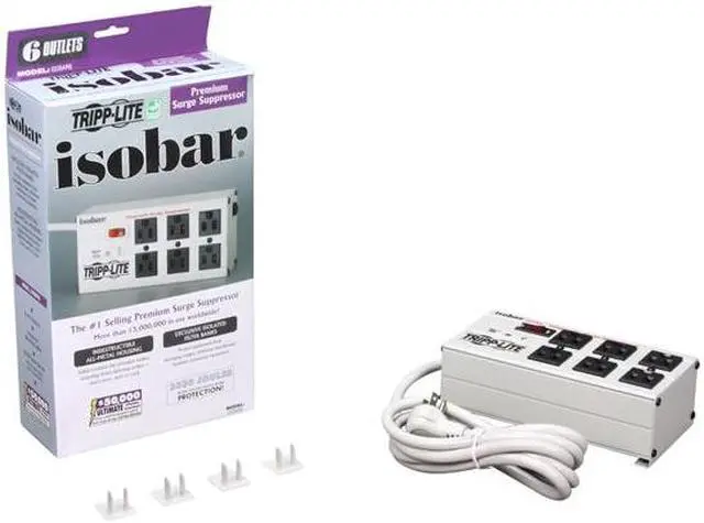 Alt view image 5 of 5 - Tripp Lite ISOBAR6 6 ft. Cord 6 Outlets 3330 Joules Isobar Surge Suppressor