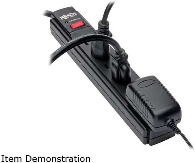 Alt view image 3 of 8 - Eaton Tripp Lite Series Protect It! 6-Outlet Surge Protector, 6 ft. Cord, 790 Joules, Diagnostic LED, Black Housing - 6 x NEMA 5-15R - 1800 VA - 790 J - 120 V AC Input - 120 V AC Output