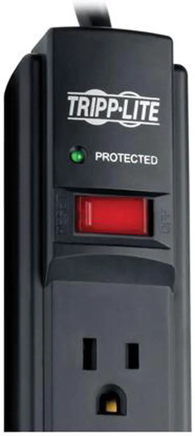 Alt view image 5 of 8 - Eaton Tripp Lite Series Protect It! 6-Outlet Surge Protector, 6 ft. Cord, 790 Joules, Diagnostic LED, Black Housing - 6 x NEMA 5-15R - 1800 VA - 790 J - 120 V AC Input - 120 V AC Output
