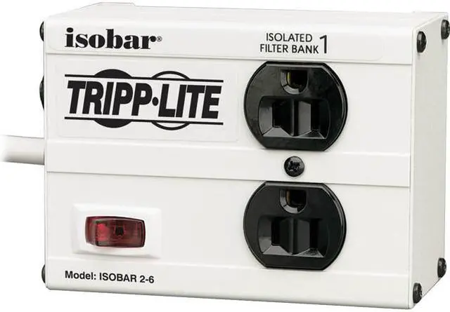 Main image of Tripp Lite ISOBAR2-6 6 ft.Cord 2 Outlets 1410 Joules Isobar Surge Suppressor