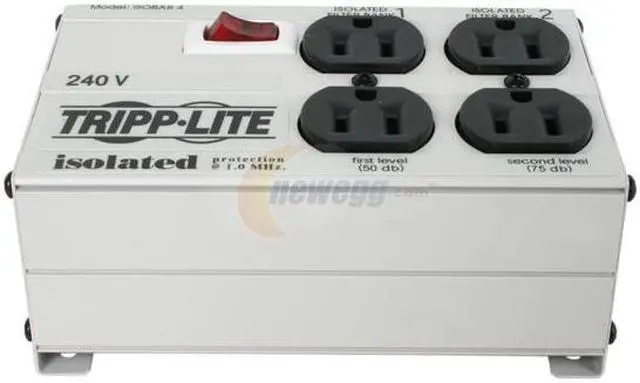 Alt view image 2 of 6 - TRIPP LITE ISOBAR4/220 6 Feet 4 Outlets 330 Joules Isobar Surge Suppressor