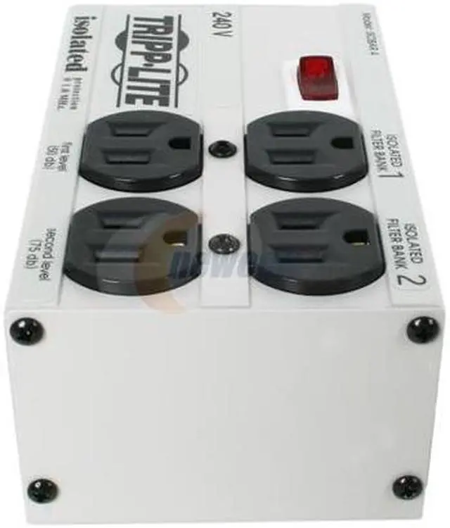 Alt view image 3 of 6 - TRIPP LITE ISOBAR4/220 6 Feet 4 Outlets 330 Joules Isobar Surge Suppressor