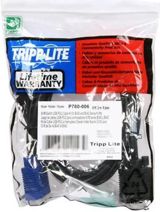 Alt view image 3 of 3 - TRIPP LITE 6 ft. PS/2 & USB (2-in-1) KVM Cable Kit for B042-Series KVM Switch P780-006