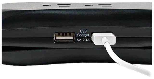 Alt view image 9 of 13 - Tripp Lite TRAVELER3USB Protect It! 3-Outlet Travel-Size Surge Protector, 18-in. Cord, 1050 Joules, 2-USB Charging Ports