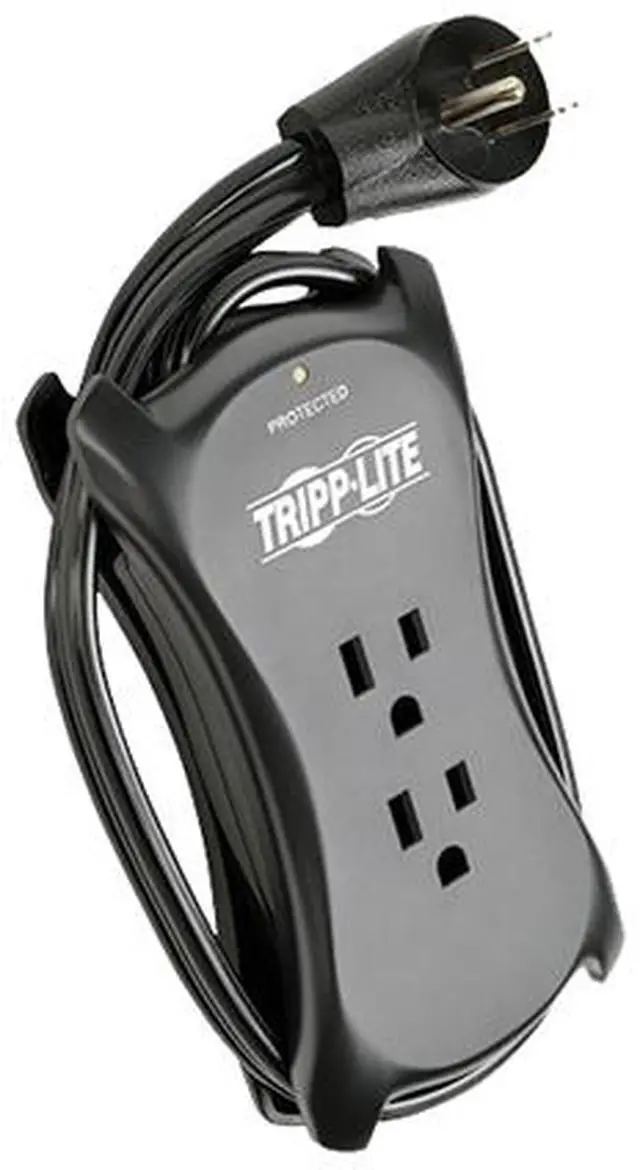 Alt view image 2 of 13 - Tripp Lite TRAVELER3USB Protect It! 3-Outlet Travel-Size Surge Protector, 18-in. Cord, 1050 Joules, 2-USB Charging Ports