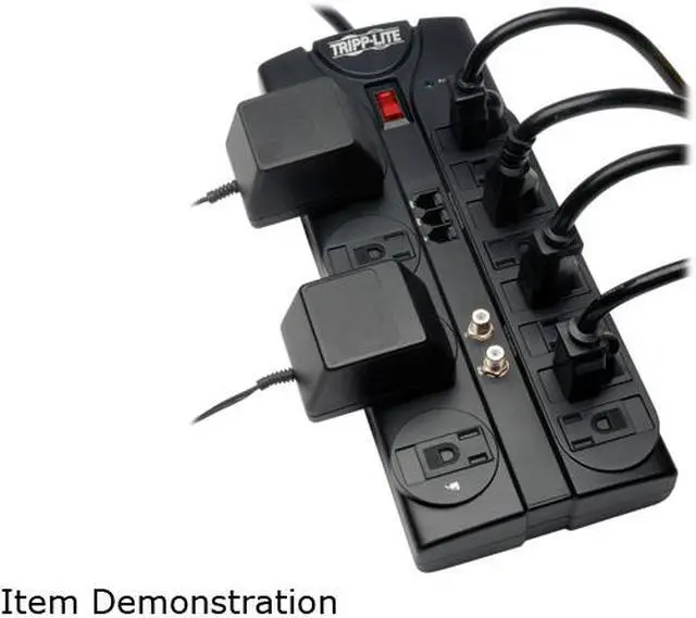 Alt view image 10 of 16 - TRIPP LITE TLP1208TELTV 8 Feet 12 Outlets 2880 Joules Tel / Moden and Coaxial Protection - Protect It! Surge Suppressor