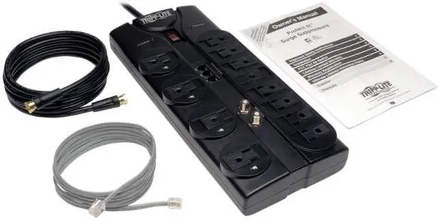Alt view image 11 of 16 - TRIPP LITE TLP1208TELTV 8 Feet 12 Outlets 2880 Joules Tel / Moden and Coaxial Protection - Protect It! Surge Suppressor