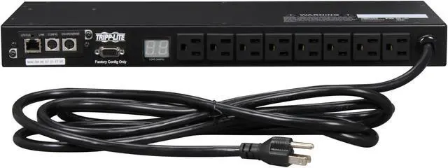 Alt view image 4 of 5 - Tripp Lite PDUMNH15 Monitored 1U 120V 15A 12 ft PDU