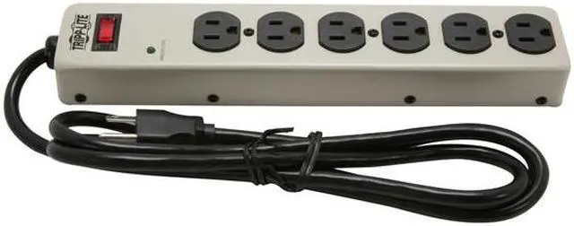 Alt view image 2 of 5 - TRIPP LITE PM6NS 6 ft. 6 Outlets 900 joules Commercial-Grade Surge Suppressor with illuminated On/Off Switch
