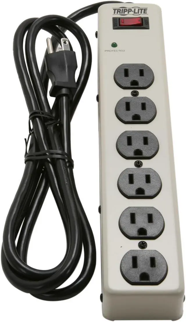 Alt view image 3 of 5 - TRIPP LITE PM6NS 6 ft. 6 Outlets 900 joules Commercial-Grade Surge Suppressor with illuminated On/Off Switch