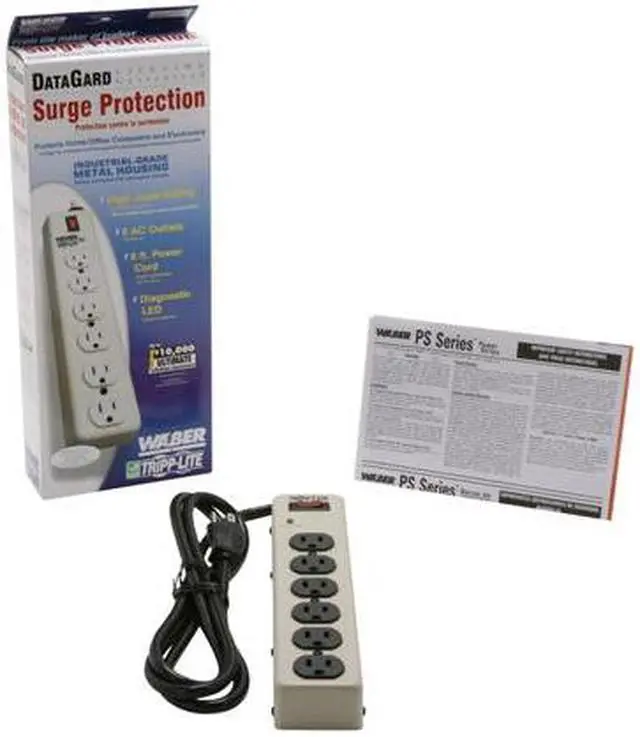 Alt view image 5 of 5 - TRIPP LITE PM6NS 6 ft. 6 Outlets 900 joules Commercial-Grade Surge Suppressor with illuminated On/Off Switch