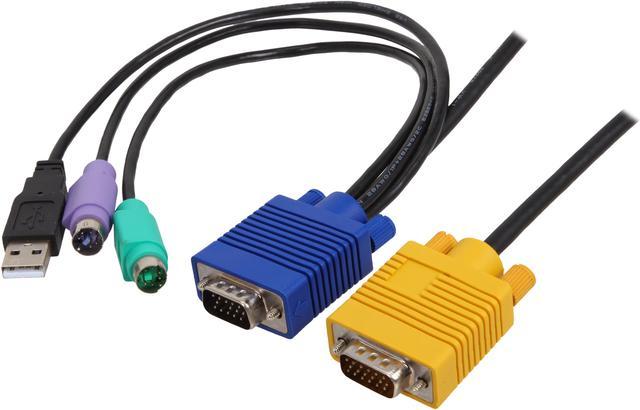 Cable KVM 2 en 1 PS/2 HD-15 VGA de 3m - Cables KVM