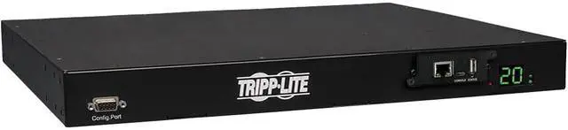 Main image of Tripp Lite 3.2 - 3.8 kWatts Single-Phase ATS / Switched PDU, LX Platform Interface, 200 - 240V Outlets (8 x C13 & 2 x C19), 2 x C20, 12.0 Feet Cord, 1U Rack-Mount, TAA (PDUMH20HVATNET)