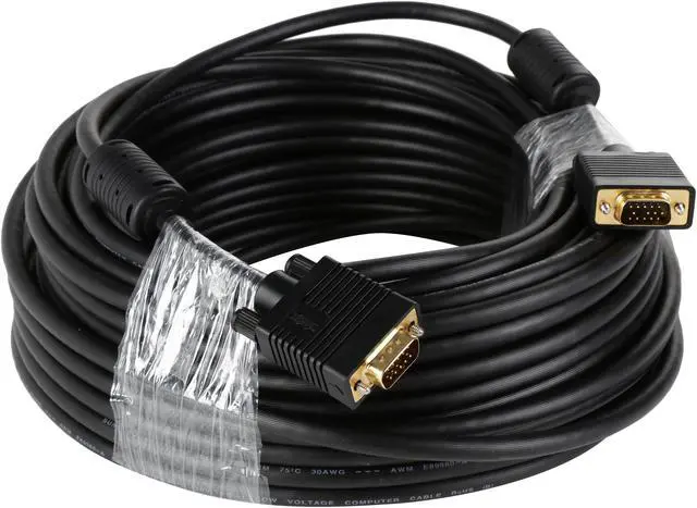 Alt view image 2 of 3 - Tripp Lite P502-100 100 ft. SVGA/VGA Monitor Gold Cable with RGB Coax (HD15 M/M)
